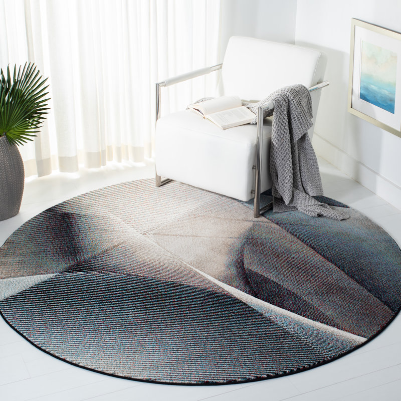 Vilica Performance Abstract Rug, Round 6'7"
