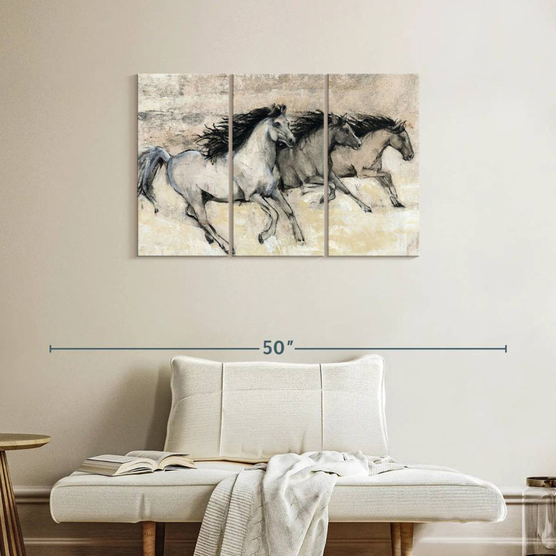 Brampt Horses In Motion II, 24" H x 38" W