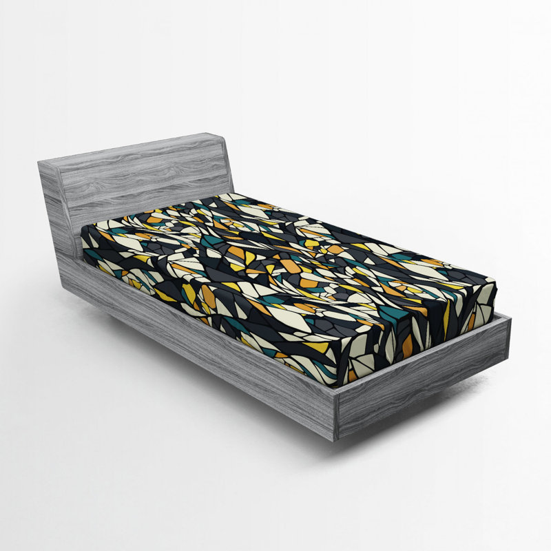 Microfiber Abstract Fitted Sheet, Twin XL Fitted Sheet