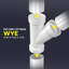 3 po x 3 po x 2 po en PVC avec réducteur de fil WY, drain en PVC blanc, raccord d'évacuation et d'évacuation, (paquet de 25)