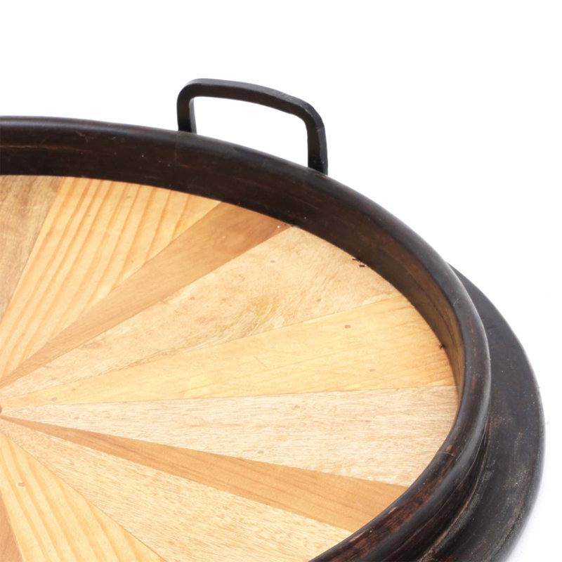 Handmade Wooden Round Tray/Décor & Serving Tray/Platter - 23.5"