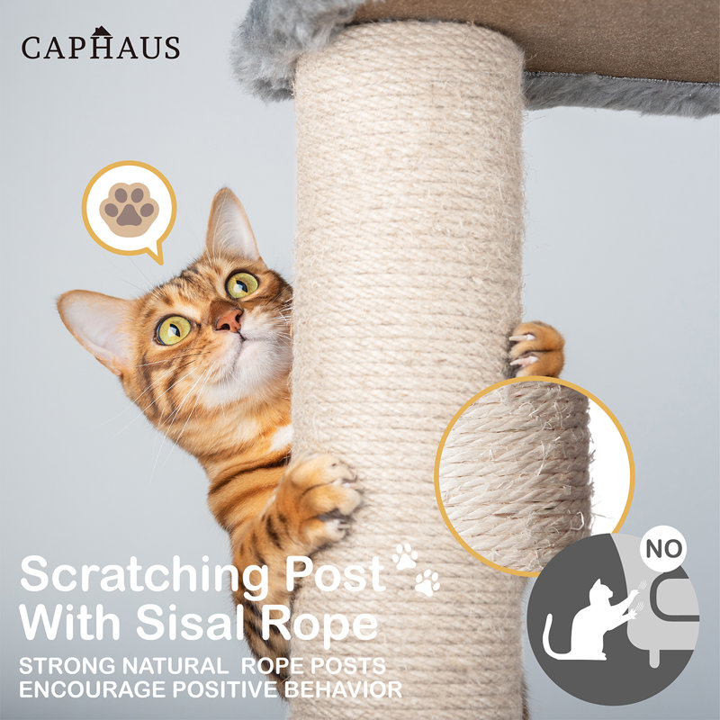 37'' H Cat Tree, Light Gray