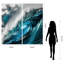 "Sapphire Sea" surdimensionné 72 "x 36" sans cadre, impression sur verre trempé flottant à l'envers