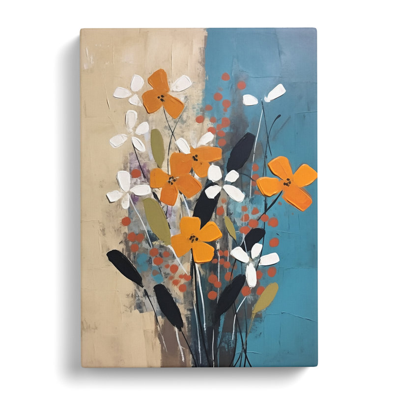 Mid Century Flowers Vol.2 - Wrapped Canvas, 60cm H x 40cm W x 3cm D
