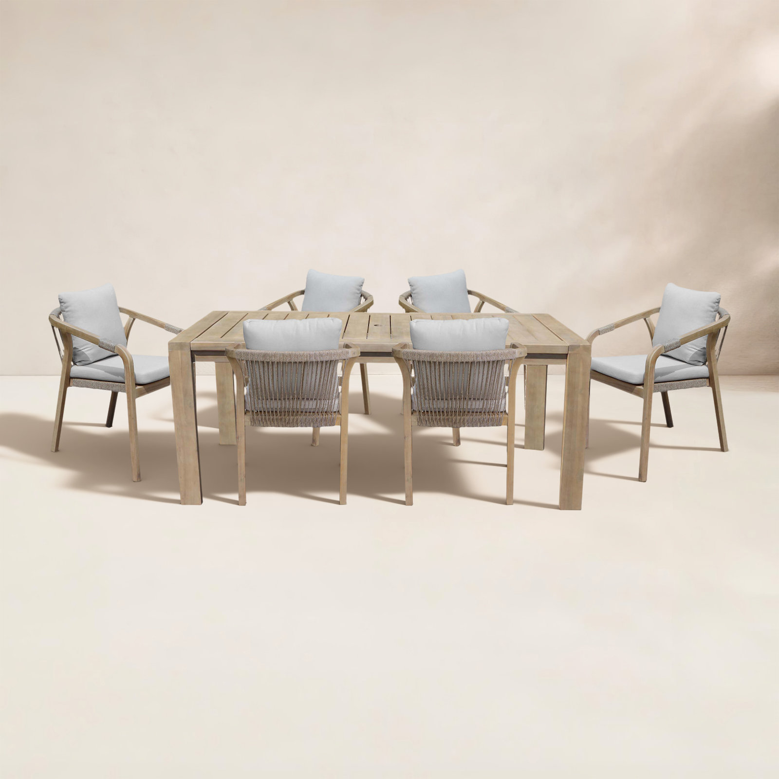 Joly 71'' Rectangular 6 - Person Outdoor Dining Set