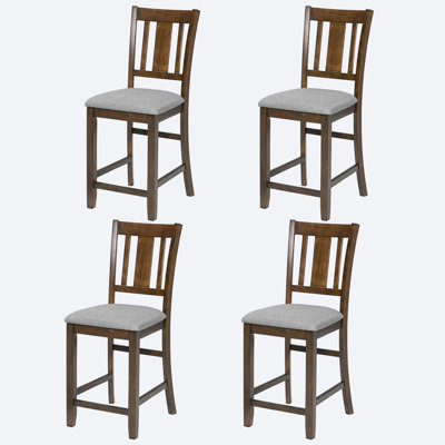 4 Pcs Counter Height Chairs, Barstool w/ Padded Seat, Upholstered Dining Chair by Red Barrel Studio