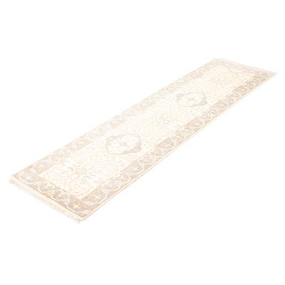 Tapis de couloir unique en laine noué à la main 2 pi 7 po x 10 pi 1 po nouvel âge Teidra