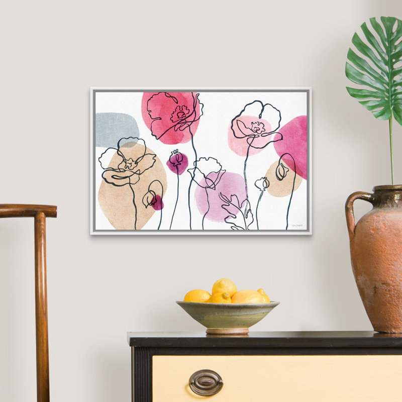 «Think Pink 01» par Lisa Audit - reproduction d'art, H 18 po x l 26 po x P 1,75 po, Toile blanche encadrée
