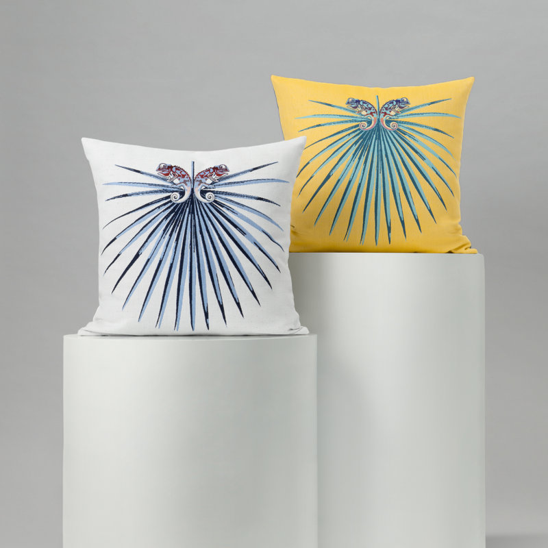 Chameleon Sunbrella® Throw Square Indoor/Outdoor Pillow Cover & Insert, Capri