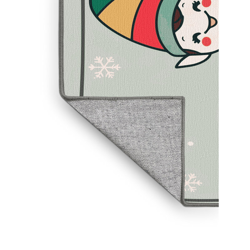 Tapis de vacances d'hiver de Noël lavable The Holiday Aisle®, Rectangulaire 8 pi x 12 pi