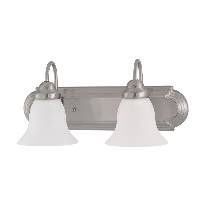 Turcotte 2 - Light Dimmable Vanity Light, Brushed Nickel, Frosted White, No