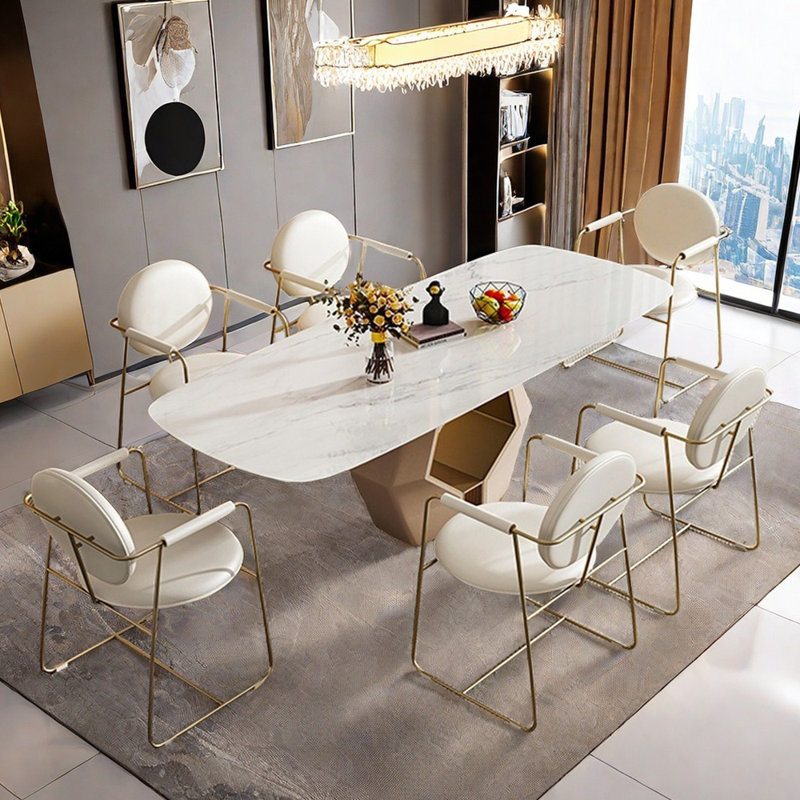Ensemble de table de salle à manger rectangulaire de style nordique, H 29,9 po x L 63 po x l 31,5 po