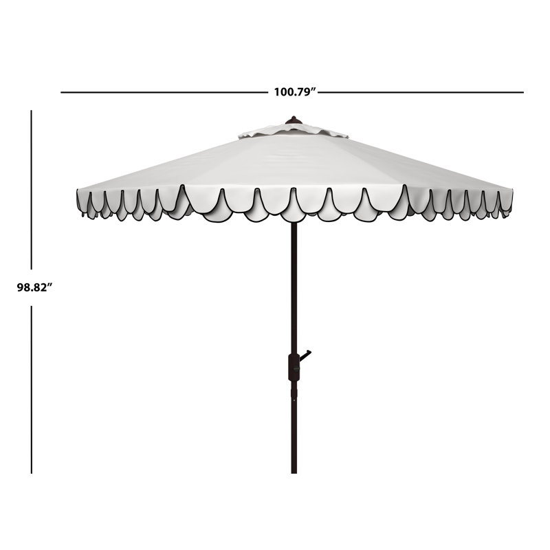 Parasol d'extérieur Iago, Ivoire / Bleu marine, Brun