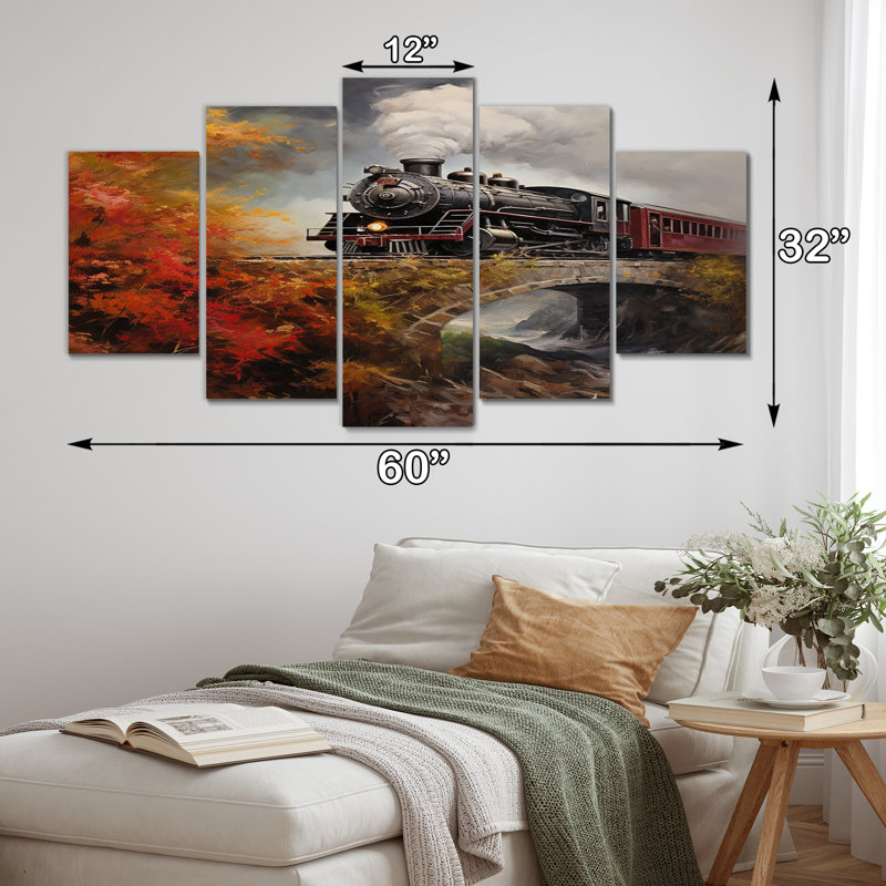 Lakima - Train Wall Art Living Room - 5 Panels