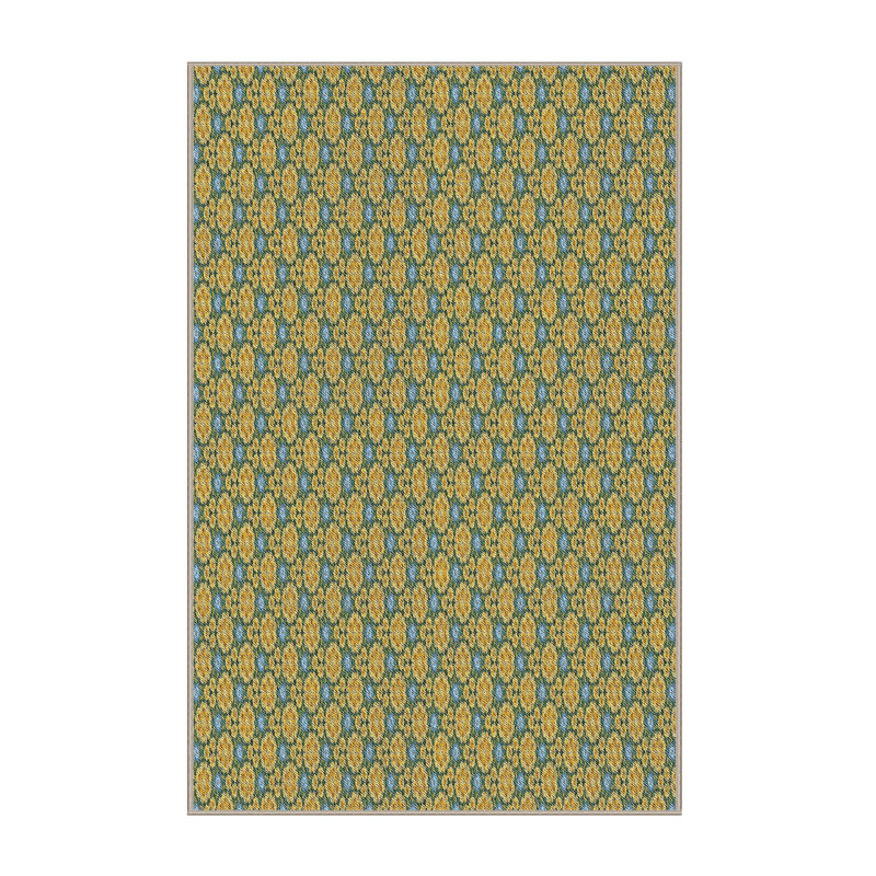 Tapis décoratif vert floral Pinero, Rectangle 7 pi x 9 pi