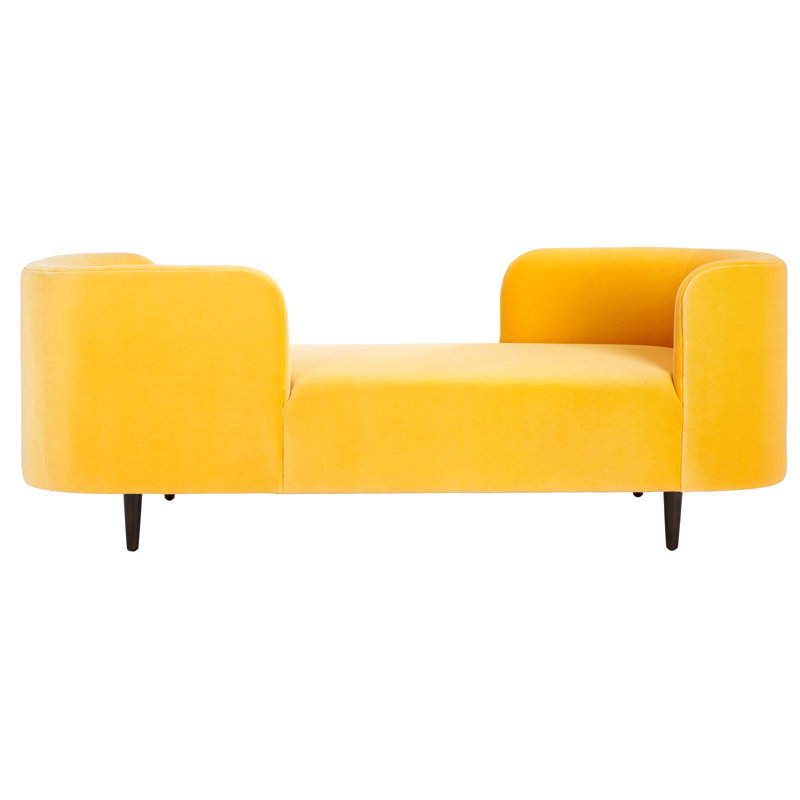 Midway Velvet Chaise Lounge, Mustard