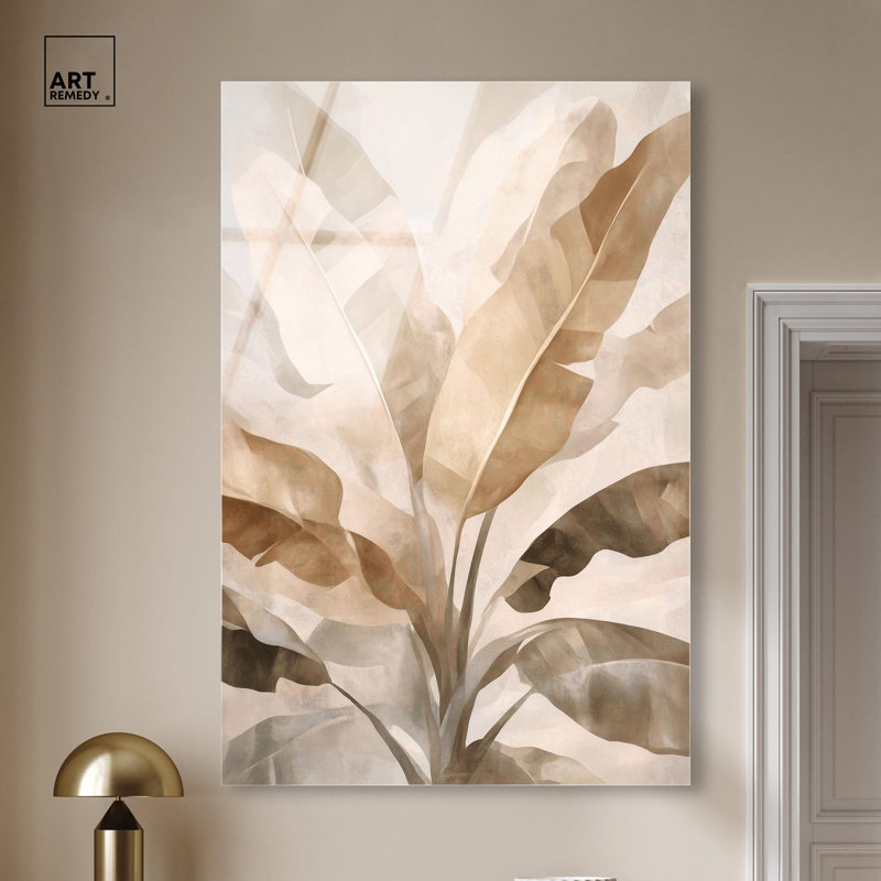 Golden Banana Grove II, reproduction d'art acrylique sur toile par Art Remedy, H 54 po x l 36 po