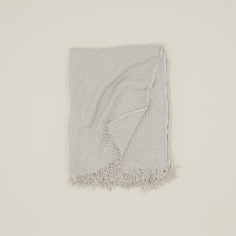 Jeté simple tricoté, Gris clair, L 70 po x l 50 po