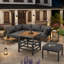 Modern Outdoor Patio Set With Adjustable Table & Extendable Sofa