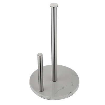 Countertop Stainless Steel Paper Towel Holder For Kitchen Roll Organize with Weighted Natural Marbel Base