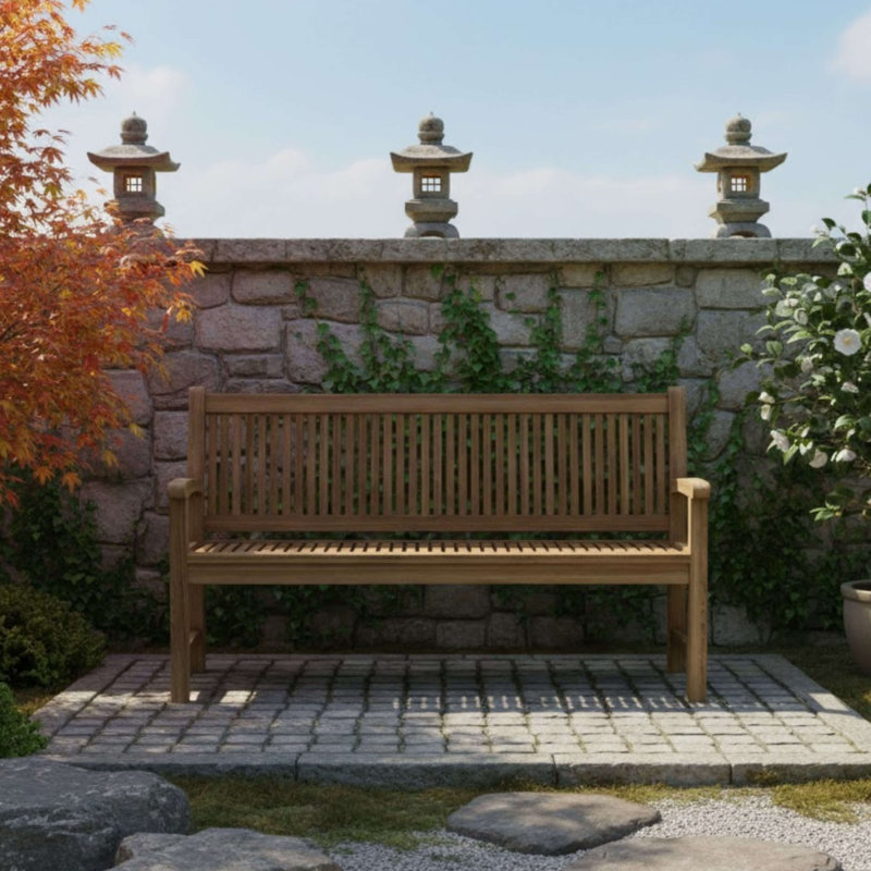 Jarvis Outdoor Teak Bench, 36" H x 59" W x 26.5" D