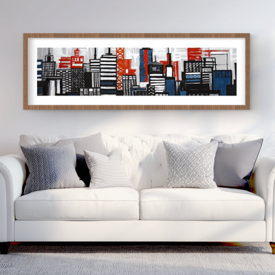 Geometric Towers and Buildings - Contemporary Framed Print