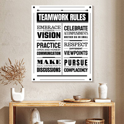 «Teamwork Rules» sur impression sur toile