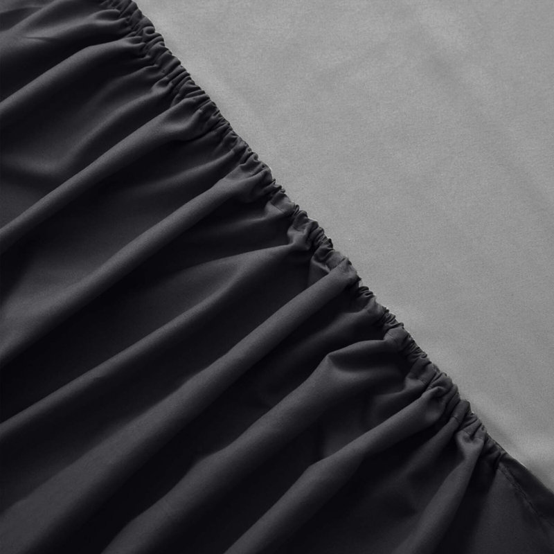 Super Luxury Microfiber 25 cm Plain Fitted Sheet , Super King (6'), Black