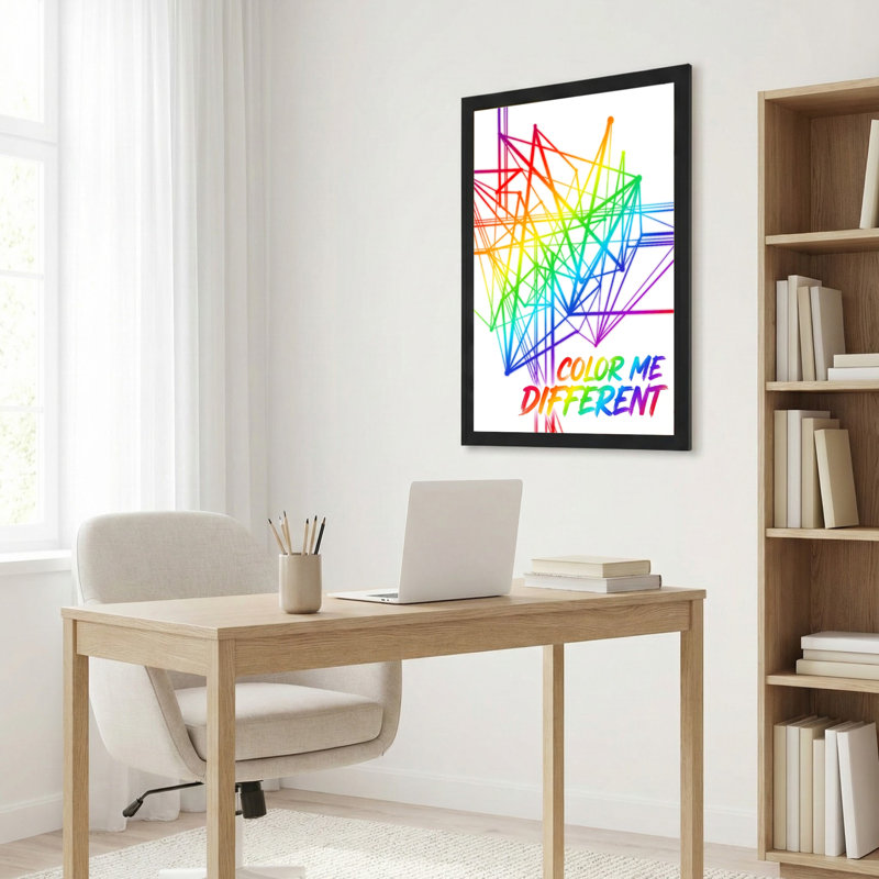 «Color Me», arc-en-ciel, lignes abstraites sur toile tendue, reproduction d'art sur toile, ensemble de 1, H 24 po x l 16 po