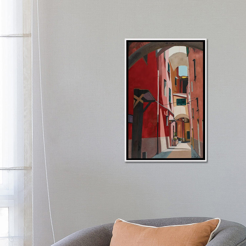Porto Maurizio, Italy, White Floater Framed Canvas, 26" H x 18" W x 1.5" D, No Mat