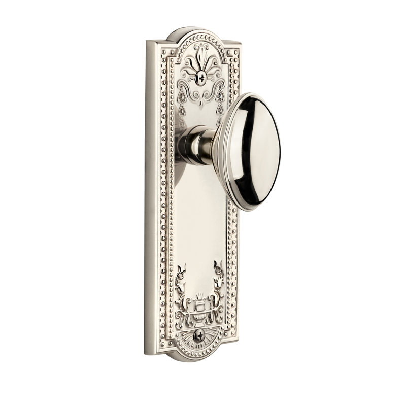 Poignée de porte Grandeur Parthenon, Nickel poli, 2 3/8 po