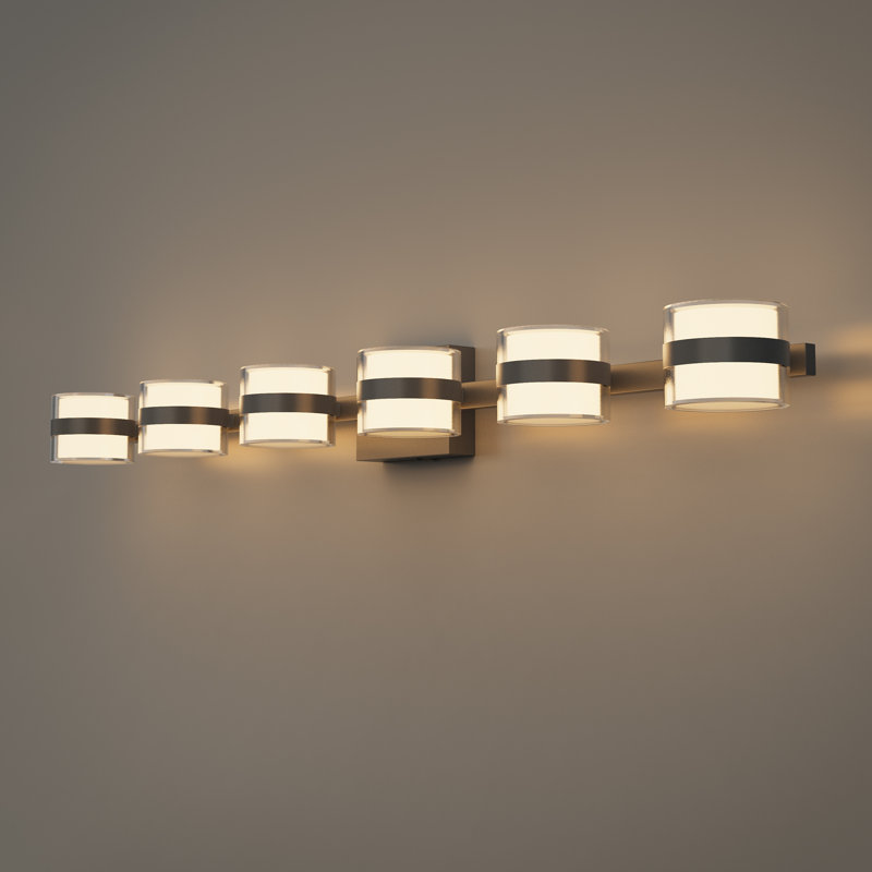 Luminaire de salle de bain à intensité variable en fer chromé à DEL à intensité variable de 6,5 po / 3 000 K / 4 000 K / 5 000 K Kinston