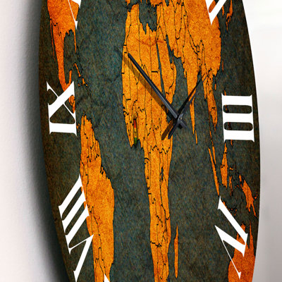 Ancienne carte du monde en Afrique - horloge murale rétro