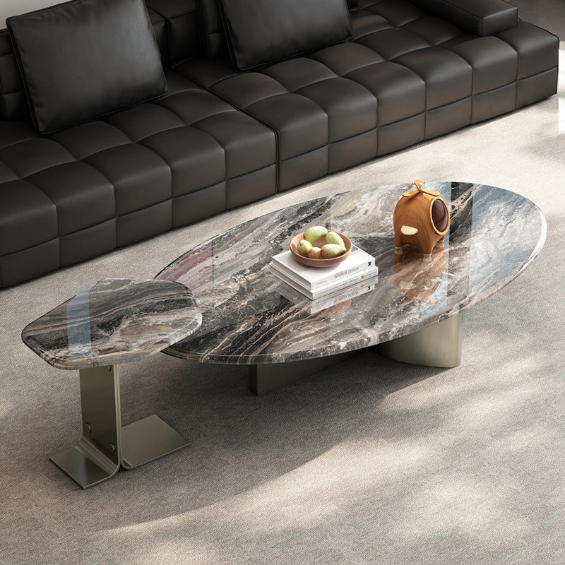 Table basse Mahesh 2 Bunching Tables, H 15 po x L 51,2 po x l 27,6 po, Brun
