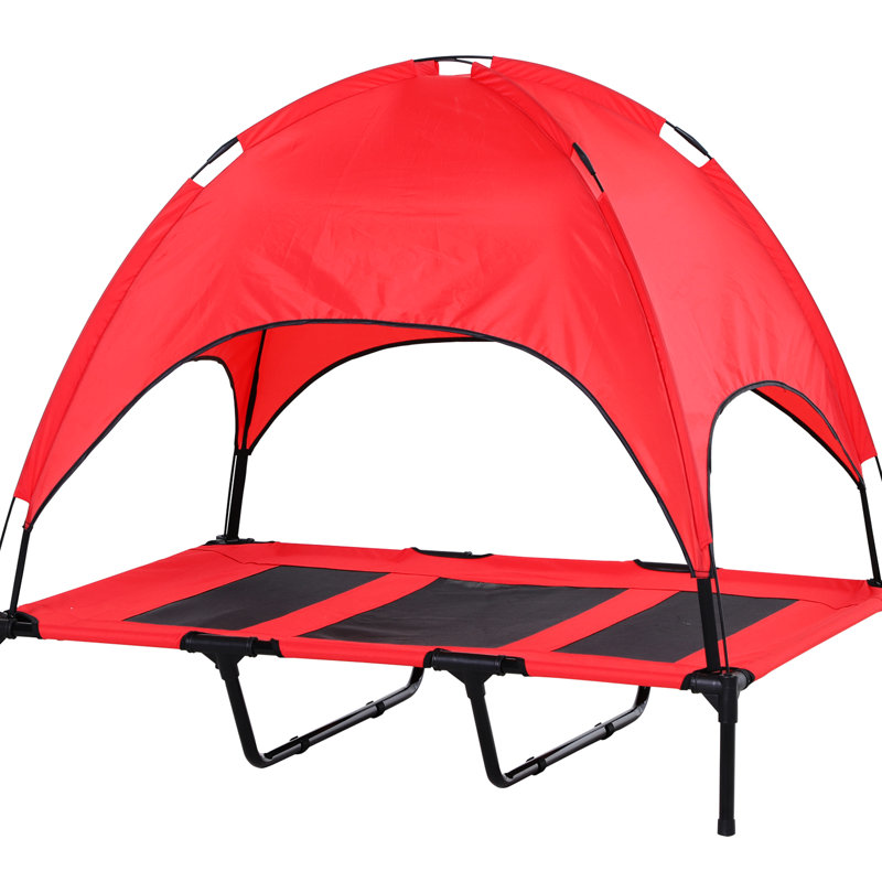 Lit surélevé pour chien avec auvent, en maille respirante, portable et pliable, pour chiens de grande taille (XXL), tissu haute densité, toutes races.