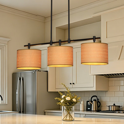 Aarzo 3-Light Dimmable Drum Chandelier with Shade