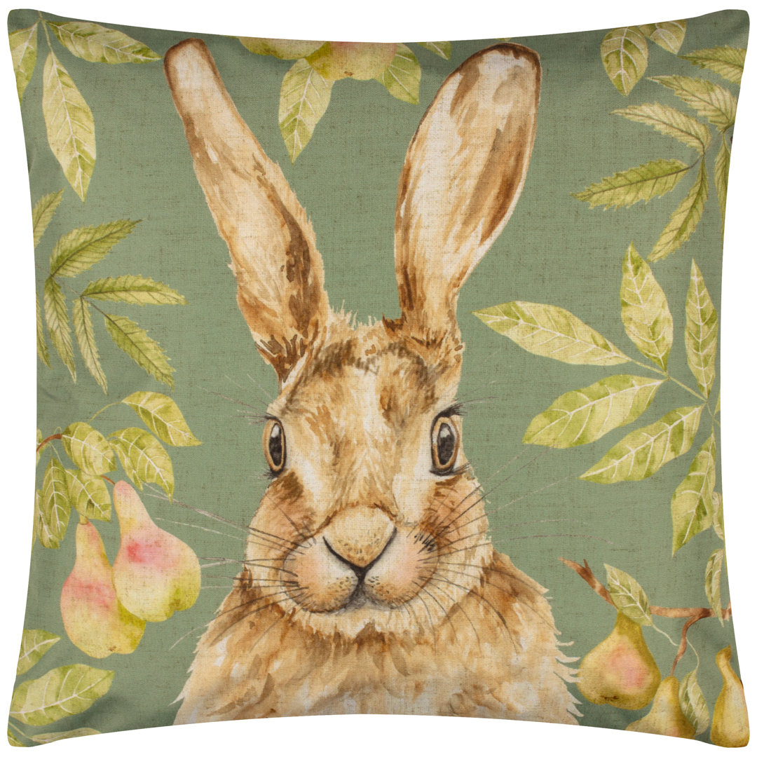 Grove Hare Indoor / Outdoor Floral Square Cushion Cover