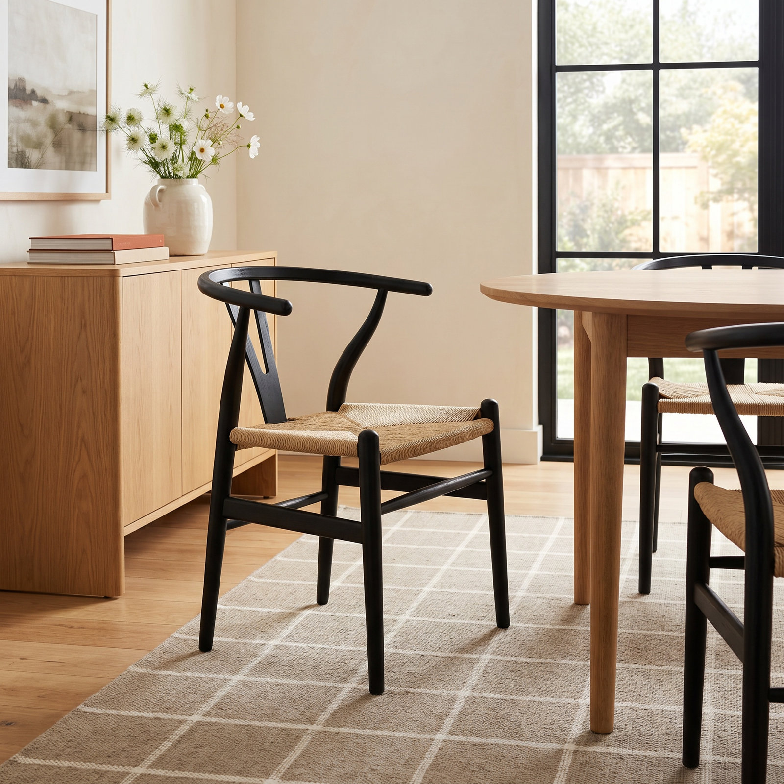 Astraya Teak Dining Chair, Black