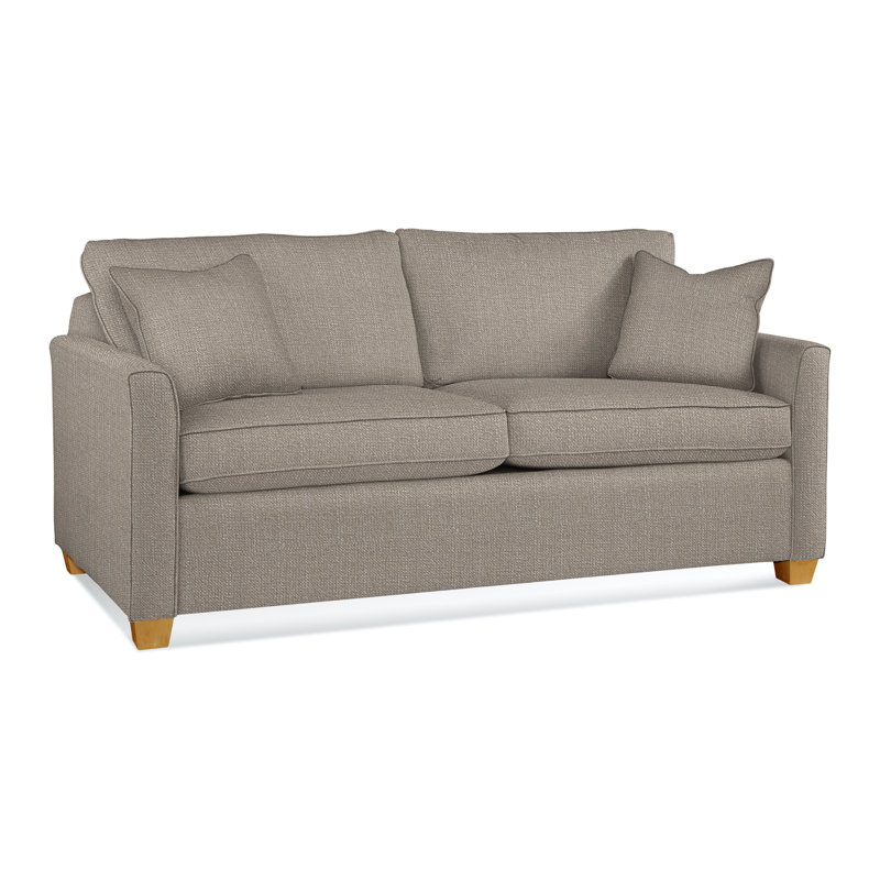 Charleston 77" Sleeper Sofa, Honey, Stone Polyester Blend, Gel Memory Foam