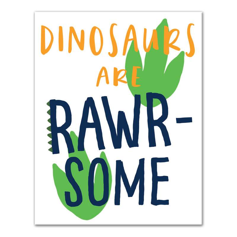 « dinosaurs », art sur toile isard Britt, Vert, H 14 po x l 11 po x P 1,25 po
