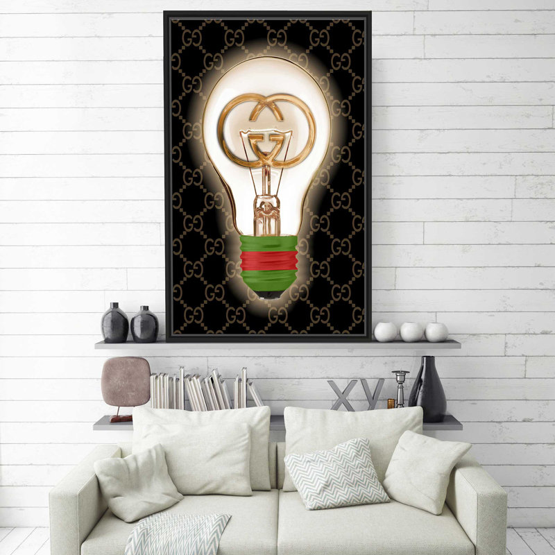 "Gucci Is Always A Good Idea" par Jodi - Rectangle, impression, Cadre flottant noir, H 43,5 po x l 27,5 po x P 2 po