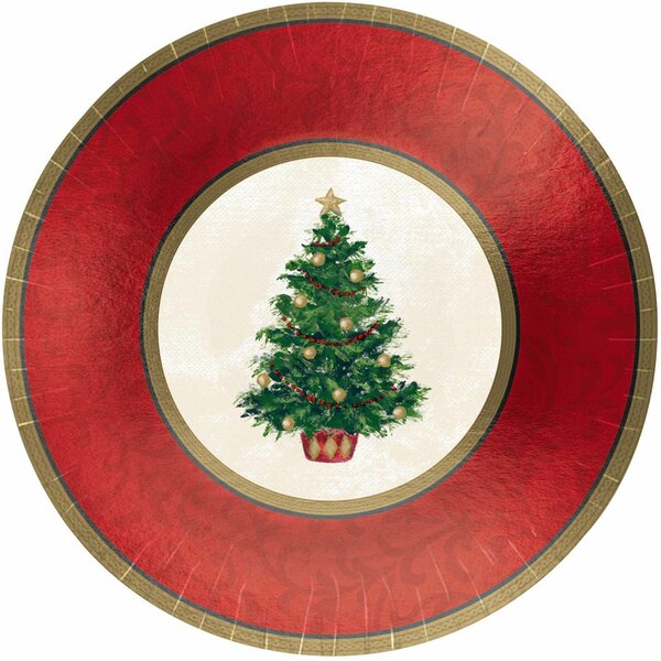 EPHYO 50PCS Christmas Paper Plates Disposable Green Christmas Tree Party  Dinner Plates Large for Pizza Dessert Cookies Salad Holiday Dinnerware  Party