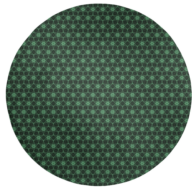 Chenille Toile Indoor Rug, Round 5'
