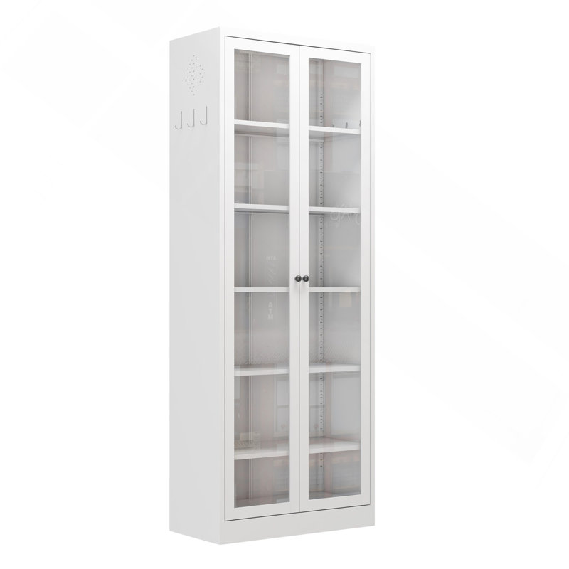 Garde-manger en métal Cabinet - 72 po de hauteur avec 5 tablettes réglables, blanc autoportant