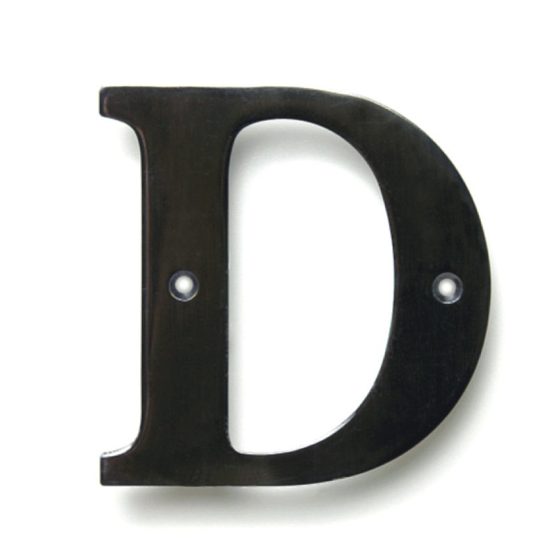 Lettre en laiton H 4 po, Bronze huilé, W