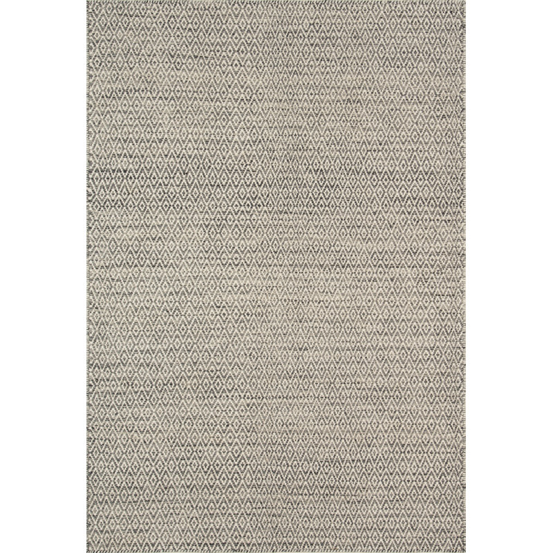 Tapis géométrique en laine tissé à plat à la main Sylvie, Rectangle 6 pi x 9 pi