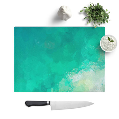 Glass Green Ocean in Abstract Chopping Board