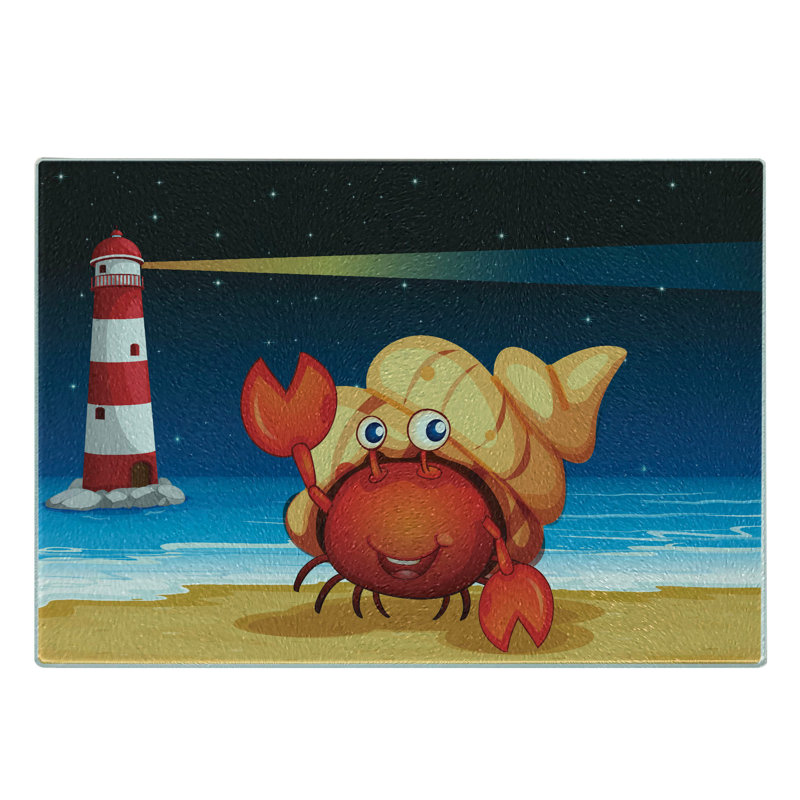 Multicolore planche à découper en verre trempé Ambesonne Crabs Marine Life