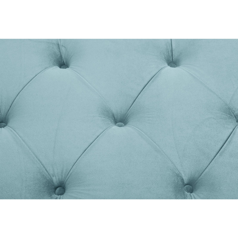 Repose-pieds capitonné en velours avec un design rétro rétro, banc de 65 pouces de long avec capitonnage Vintage