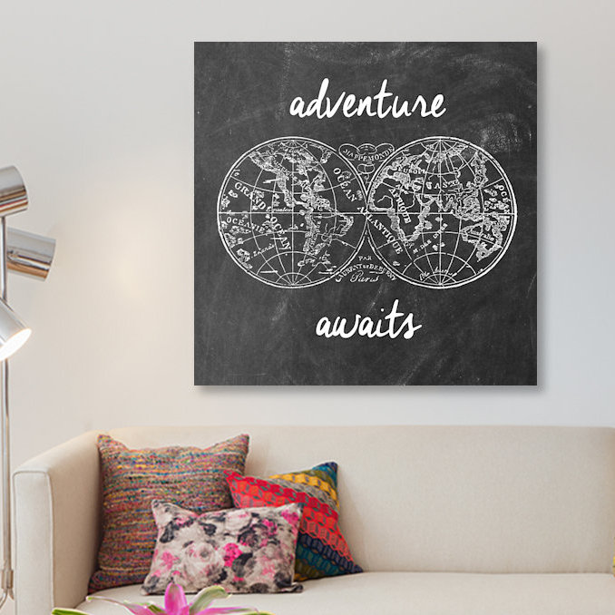 « adventure await », reproduction d’impression sur toile, H 26 po x l 26 po x P 1,5 po